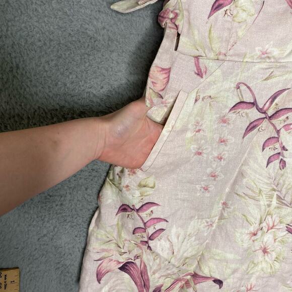Zimmermann Winsome Apron dress mini 100% linen tie sides floral sleeveless 0 - Picture 7 of 15
